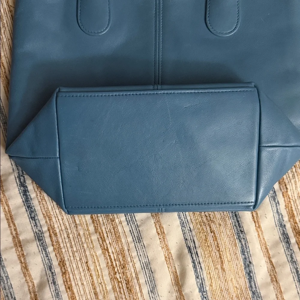 Coach ORIGINAL 1996 vintage lunch tote tan gloved leather PERIWINKLE - Picture 5 of 16